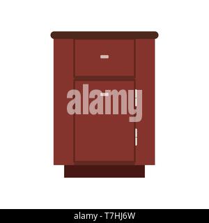 Cabinet apartment equipment isolated box. Interior simple vintage loft contemporary wood icon vector. Stock Vector