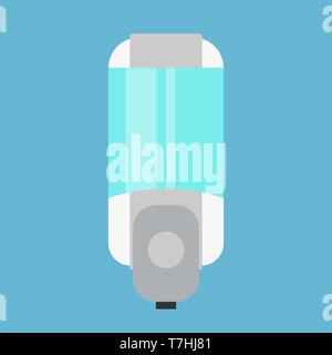 Sanitizer dispenser clean medical wall disinfection. Hand soap gel antibacterial liquid antiseptic. Cream vector icon Stock Vector