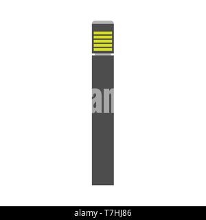 Outdoor lamp object electric sign flat street element. Vector metal park post illumination icon Stock Vector