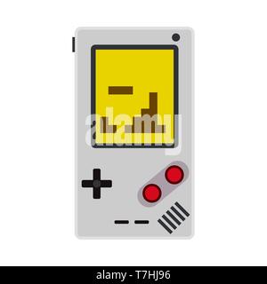 Game console video vector icon top view. Gaming joystick control button technology. Retro flat device controller Stock Vector
