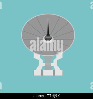 Satellite antenna broadcast space tv illustration vector icon. Sign global web business information wave. Industry parabolic dish Stock Vector