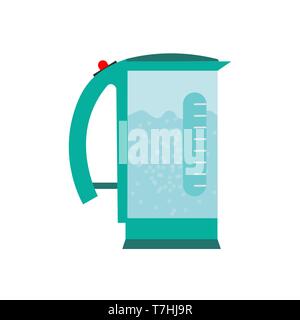 Electric kettle object vector icon symbol design. Graphic tool hot kitchen utensil. Cartoon home cooking household Stock Vector