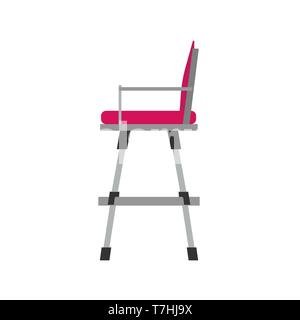 Bar chair style decoration symbol element vector icon. Restaurant high stool interior furniture room illustration Stock Vector