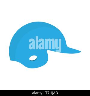 Baseball helmet blue side view symbol uniform play competition man. Vector sport head icon equipment club Stock Vector