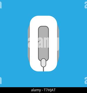 PC mouse illustration vector icon top view computer device. Technology button design communication equipment input Stock Vector