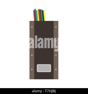 File holder binder design vector flat icon. Archive sheet stationary data paperwork Stock Vector