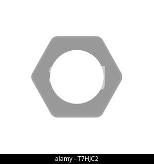 Nut tool vector icon workshop industrial screw  instrument. Graphic engineering pictogram construction flat symbol Stock Vector