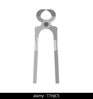 Pincers work industry mechanical plumbing vector icon tool. Carpentry construction fix kit. Equipment cut pictogram Stock Vector