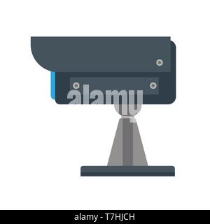 CCTV design monitoring outdoor cam private vector icon. Camera surveillance viedo security system guard observe caution Stock Vector