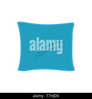 Pillow bed illustratiob cushion comfortable design isolated white vector icon. Cotton sleep feather soft home bedroom Stock Vector