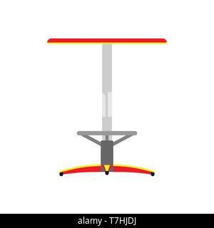 Cafe table side view decoratiob interior vector icon. Furniture flat bar indoor street design lunch cafeteria bistro Stock Vector