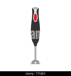 Blender electric electric flat breakfast mix beverage. Kitchen utensil appliance making smoothie vector machine icon. Stock Vector