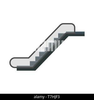 Escalator urban stairway motion walkway electric elevator. Lift icon floor interior vector subway station underground staircase Stock Vector