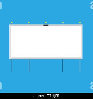 Billboard advertisement blank city vector. Banner advertise display light street. Ad flat urban outside signage panel placard Stock Vector