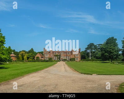 Long Melford, Suffolk, United Kingdom, June 1, 2009: Kentwell Hall, a Tudor manor, built in the early 16th century by the Clopton family. Stock Photo