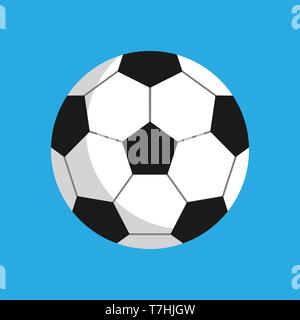 Soccer ball activity round vector icon object. Football sign leisure sport game club silhouette. Hexagon equipment element Stock Vector