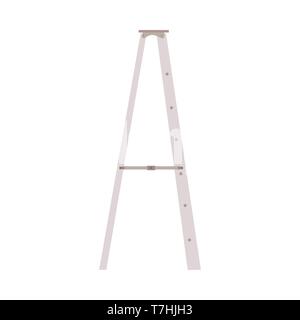 Ladder vector flat equipment tool icon step. Development repair simple worker construction climb.  High stepladder Stock Vector