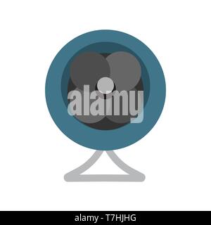 Fan wind air equipment design symbol vector icon technology. Flat propeller cooling ventilator blower accessories conditioner Stock Vector