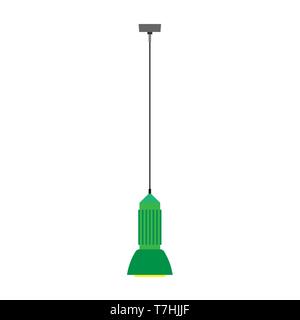 Hanging lamp style traditional object equipment vector icon. Interior pendant lantern electric chandelier room Stock Vector