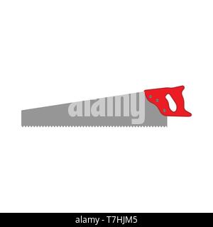 Hacksaw bow constructor tool vector equipment icon. Repair handle blade cut carpentry instrument. Manual craft side view Stock Vector