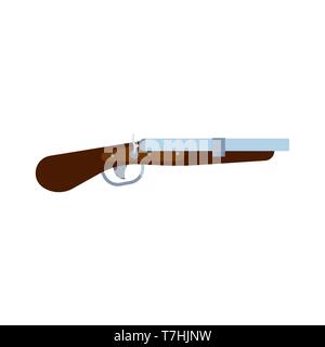 Shotgun side view military war design sign. Army equipment violence shoot gun. Police vector icon rifle isolated Stock Vector