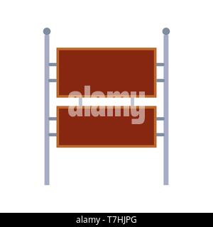 Bulletin board sign information space template vector icon. Billboard brown pushpin remind post. Notice reminder frame Stock Vector