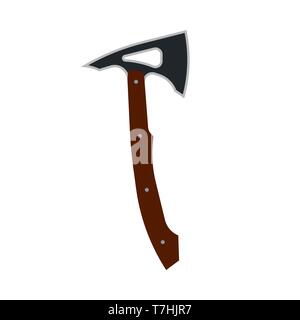Indian tomahawk axe vector icon illustration. Native american tribal weapon. Vintage ethnic handle warrior blade Stock Vector