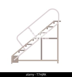 Ladder vector flat equipment tool icon step. Development repair simple worker construction climb.  High stepladder Stock Vector
