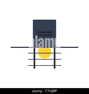 Outdoor lamp object electric sign flat street element. Vector metal park post illumination icon. Street equipment interior Stock Vector