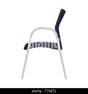 Cafe chair side view vector icon interior. Seat table indoor furniture. Bistro eatery person decor modern design Stock Vector