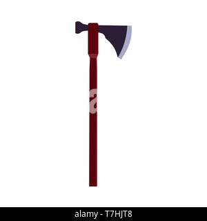 Battle axe vector icon weapon blade. Ancient viking fantasy equipment. Handle game barbarian flat art Stock Vector
