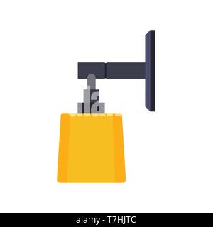 Wall lamp light vector icon design interior illustration. Decor bright room equipment illumination. Ceiling floor sconce Stock Vector