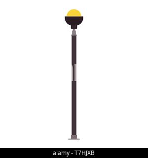 Street light vector icon design isolated white. Lamp lantern city silhouette urban. Classic vintage outdoor flat post Stock Vector