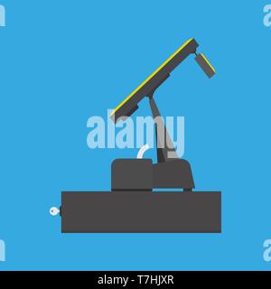 POS terminal card payment vector icon side view. Business purchase flat machine transaction cash. System commerce sale Stock Vector