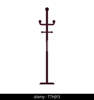 Clothes hanger vector icon isolated white. Fashion hook coat symbol wardrobe. Household equipment element apparel Stock Vector