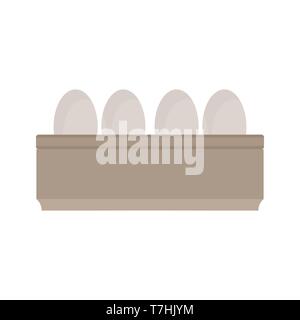 Egg holder vector icon breakfast design. Cartoon chicken food isolated white element. Kitchen organic cook ingredient Stock Vector