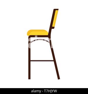 Chair side view vector icon fruniture illustration isolated white. Interior seat office symbol. Modern sofa stool living room Stock Vector