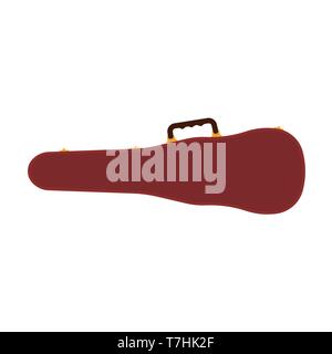 Violin case vector icon music instrument cartoon. Isolated white classic bag flat equipment. Retro suit accessories element Stock Vector