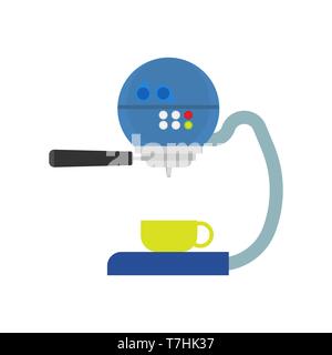 Coffee machine vector icon cafe illustration. Espresso caffeine drink beverage equipment appliance maker. Barista grinder Stock Vector