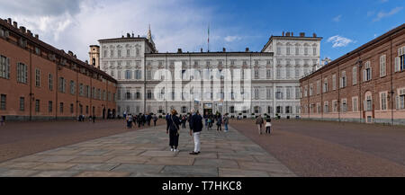 Italy Piedmont Turin, Piazzetta reale with Palazzo Reale -  Panoramic Photo Stock Photo