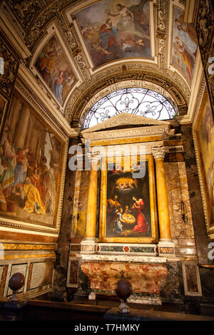 Chapel of the Holy Virgin in the Church of St. Louis of the French is a Roman Catholic church in Rome,Italy Stock Photo