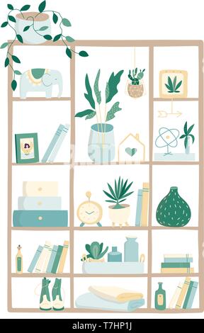 Living room. Furniture and Home Accessories, including sofas, love seat, armchairs, coffee table, side tables and home decoration Stock Vector