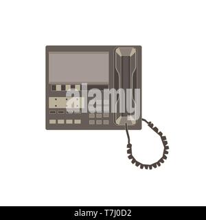 Modern telephone flat icon and vintage old retro style phone vector isolated on background white Stock Vector