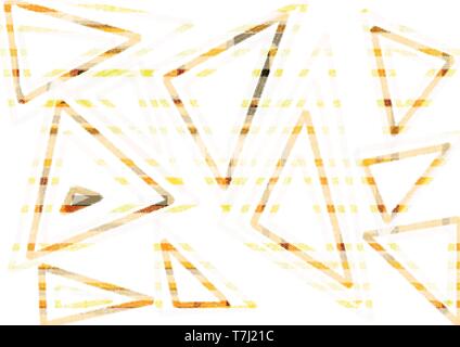 Triangles in peach color print pattern for textile on white background with lines between. Stock Photo