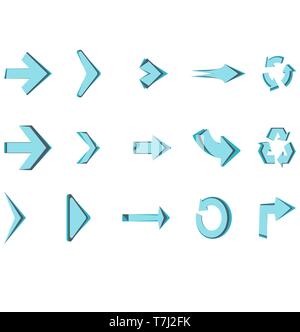 Arrows vector icon set circle sign design symbol creative isolated illustration. Stock Vector