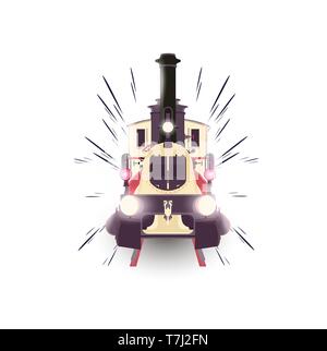 Train icon vector locomotive travel railway transportation vintage isolated design illustration express Stock Vector