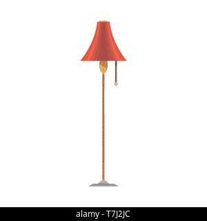 Vector lamp flat icon front view isolated. Furniture light interior floor illustration home, modern, design, electric. Element symbol metal decor powe Stock Vector