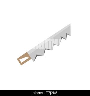 Vector hand saw icon stock illustration flat design side view hacksaw isolated Stock Vector