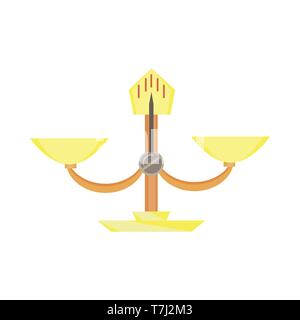 Scales libra icon. silhouette symbol. Negative space. Vector illustration isolated Stock Vector