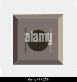 Vector power socket flat icon illustration isolated front vie Stock Vector